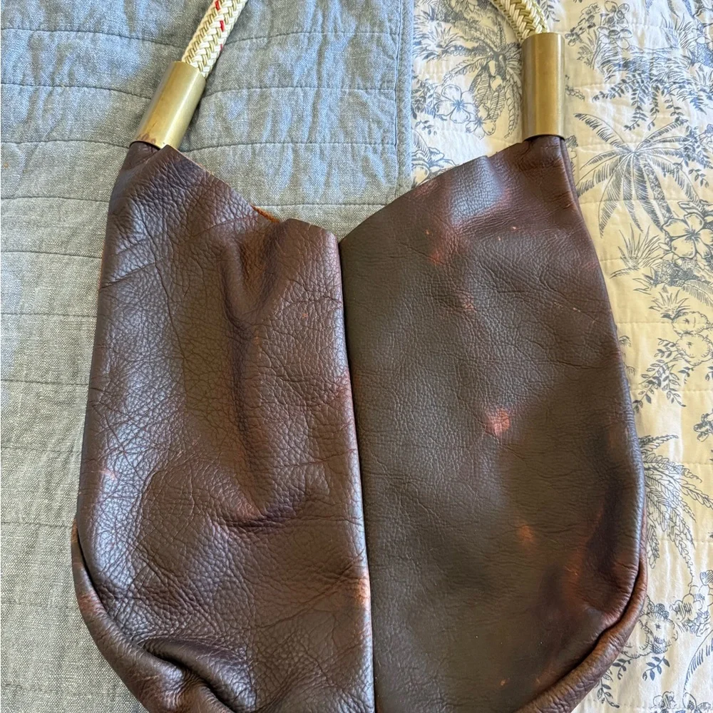 Women's Brown Leather and Suede Shoulder Bag- this is the large bag
